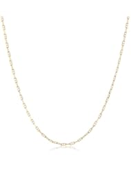 14k Italian Yellow Gold 1.00mm Mariner Link Chain Necklace, 18"