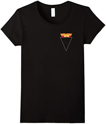 Women's Pizza Pocket T Shirt Small Black