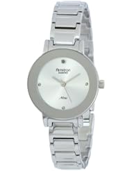 Armitron Womens 75/5144SVSV Diamond Dial Wall-to-Wall Crystal Silver-Tone Bracelet Watch