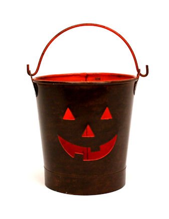 Set of 3 Halloween Jack-o-Lantern Tealight Holders Ort Candy Tins