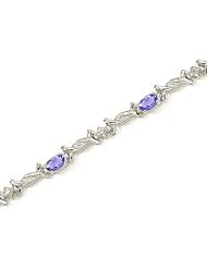 14kt Yellow Gold Oval Tanzanite and Diamond Bracelet