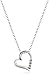 Amazon Essentials Sterling Silver 3-Stone Diamond Heart Pendant Necklace (1/10 cttw, I-J Color, I2-I3 Clarity), (previously Amazon Collection)