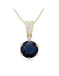 Diamond and Round Sapphire Pendant