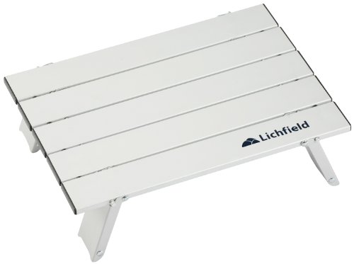 Lichfield Mini table de camping pliante Aluminium Argent (H) 10 x (Lg) 29 x (L) 40 cm