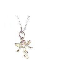 Beautiful Sterling-silver Angel with a 16/18/20/24/30 Inch Mirrored Italian Box-chain