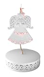 Pink Ribbon Porcelain Angel Ornament With Hanger and Base #46721G