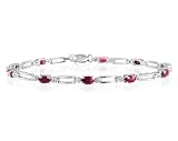 All Natural Ruby and Diamond Bracelet in Sterling Silver