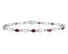 Jewelry : All Natural Ruby and Diamond Bracelet in Sterling Silver