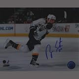 Ryan Suter Autographed Nashville Predators White Jersey Slap Shot Vertical 8x10 Photograph