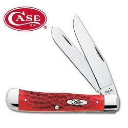 Trapper, Dark Red Bone Handle, 2 Blades