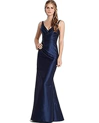 V-neck Backless Ruched Mermaid Evening Dress 