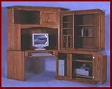 4-PC Corner Computer Center-Oak (Light Stain)