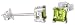 August Birthstone Natural Peridot 40 poin (4 mm) Size Princess (square) Cut Stud Earrings in Sterling Silver Basket Settings
