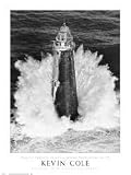 Minot's Ledge Lighthouse During the Bliz - Artist: Kevin Cole - Art Print Poster Size: 24.00 by 32.00 inches