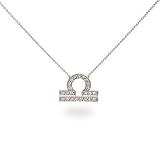 Eve s Addiction Sterling Silver & CZ Libra Zodiac Pendant