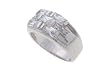 Sterling Silver Polished Checkerboard CZ Ring