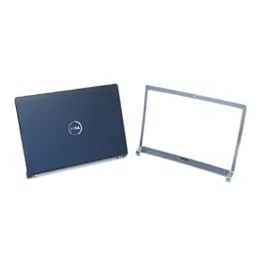 Genuine Dell T924F P613X M138C LCD Cover Top Lid Bezel Kit Assembly with Hinges in Matte Black and Silver. For Dell Studio 1535, 1536, and 1537 Notebook Laptop Systems, Fits Laptop Notebooks With 15.4\”-Inch Screen Monitor, Includes 15.4\”-Inch LCD Bracket Assembly, Screen Monitor Lid Cover and Wireless Antenna Cables, and Webcam Port, Part Numbers: T924F (Cover), P613X(Cover), M138C(Bezel)
