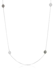 Judith Jack "Classics" Sterling Silver, Marcasite, Cubic Zirconia Strand Necklace, 36"