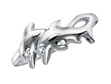 Diamond Dolphin Ring in White Gold