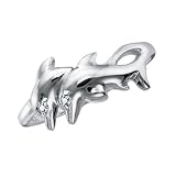 Diamond Dolphin Ring in 10K White Gold