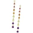 14K Yellow Gold Multicolor Gemstones and Diamond Earrings