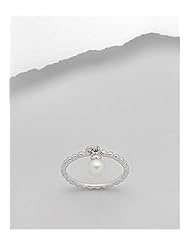Fresh Water Pearls Ring In 92.5 Sterling Silver