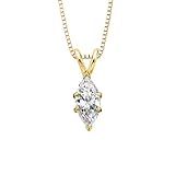 1.15 ct. K - SI1 Marquise Cut Diamond Solitaire Pendant with Chain