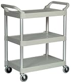 Rubbermaid Utility Cart with 4 Diameter Swivel Caster, Aluminum Uprights, Platinum