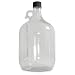 Qorpak Clear Glass Jug with 38-400 Black Phenolic PolyCone Lined Cap