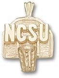 North Carolina State Wolfpack NCSU Backboard Pendant - 10KT Gold Jewelry