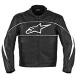 Alpinestars ATL Leather Motorcycle Jacket Black/White Medium