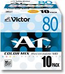 Victor ミニディスク 80分 カラーミックス 10枚 10MD-80LX