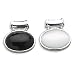 Black Onyx/White Cat's Eye Glass Sterling Silver Slide, 1 in (incl bail) Reversible