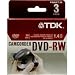 Electronics : TDK 8cm Rewritable DVD-RW For DVD Camcorders - 3 Pack