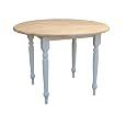 Target Marketing Systems 40 Inch Drop Leaf Table, White/Natural