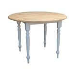 Target Marketing Systems 40 Inch Drop Leaf Table, White/Natural