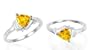 Trillion Cut Citrine Ring Sterling Silver