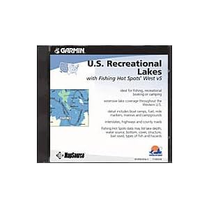 Garmin MapSource U.S. Recreational Lakes with Fishing Hot Spots - West (Version 5)