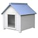 NewAgePet Small All Weather Insulated Dog House - Bunk House with Small Door, White/Blue, Small, for Pets Up To 25 Pounds
