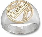Philadelphia Phillies “Phillies” Baseball Two Tone Men’s Ring (Size 10) – 10KT Gold / Sterling Silver Jewelry