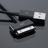 3Ft BLACK USB Charging Cable for ALL iPhone iPad iPod iTouch with Cable Organizer