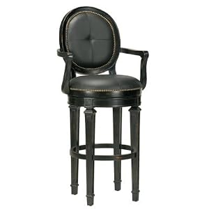 Berkshire Barstool with Arms Rubbed Black- Ballard Designs