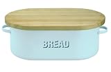 Typhoon Bread Bin With Wood Lid - Blue