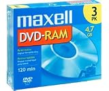  : 4.7GB Rewritable DVD-RAM Disc for Video, 3 Pack
