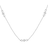 10k White Gold Diamond Station Necklace (1/5 cttw, I J Color, I3 Clarity), 36 31C9QE9s lL. SL160 10k White Gold Diamond Station Necklace (1/5 cttw, I J Color, I3 Clarity), 36