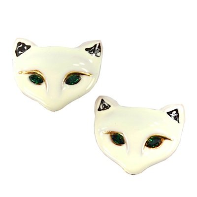 Justwin Ohrclips MYSTIC FELINE ivory