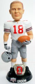 Andy Groom Ohio State Buckeyes 10 Inch Championship Ring White Jersey Bobble Head (Quantity of 1)