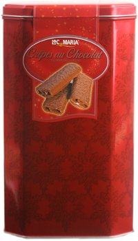 Loc Maria Gift Tin 16 05:MADE IN FRANCE Loc Maria Milk Crepes Belgian Chocolate Biscuits in a Gift Tin Net Wt 16.05 OZ (455 g)