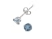 Sterling Silver 5mm Round CZ Fashion Birthstone Earring in 4 Prong Setting, March