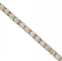 14KT Yellow Gold Diamond Tennis Bracelet 5 Cttw Genuine